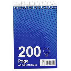 WS Notebook Spiral At Top Blue A6