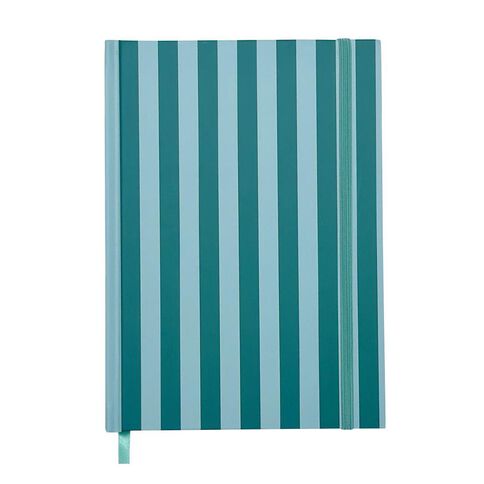 Uniti Clubhouse Notebook Casebound Striped Green Dark