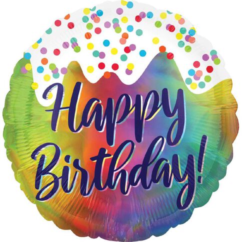 Anagram Iridescent Birthday Frosted Confetti Foil Balloon Standard 17in