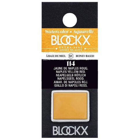 BLOCKX Watercolour Half Pan S1 114 Naples Reddish Yellow Yellow
