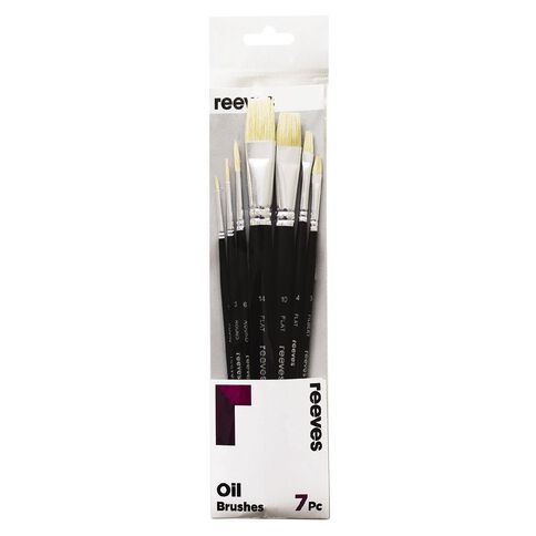 Reeves Oil Short Handle Brush Set of 7