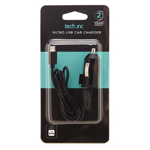 Tech.Inc 1A Micro USB Car Charger - Black