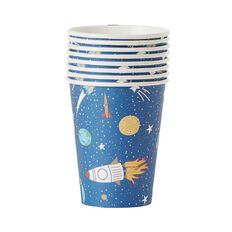 Party Inc Star Paper Cups 250ml Blue Mid 8 Pack