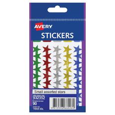 Avery Assorted Star Stickers 14mm diameter 90 Labels