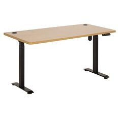 Jasper J Emerge Electric H-ADJ Desk Single Motor 2 Stage 1500 Blk/Beech