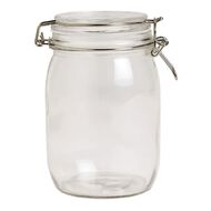 Living & Co Round Glass Clip Top Jar Clear 1L