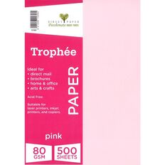 Trophee Paper 80gsm Pink A4 500 Pack