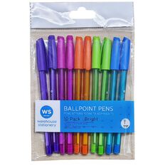 WS Ballpoint Pens Bright 10 Pack