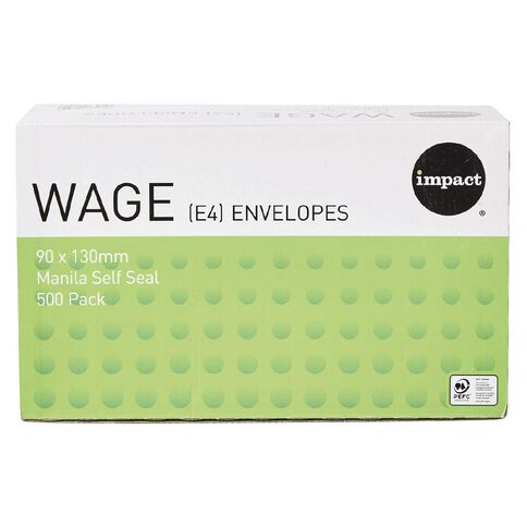 WS Envelope E4 Wage Self Seal 500 Pack Manilla
