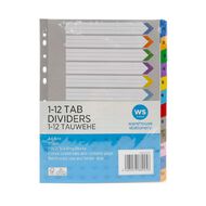 WS 1-12 Tab Coloured Dividers