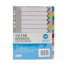 WS 1-12 Tab Coloured Dividers