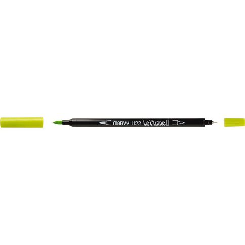 MARVY Le Plume II Dual Tip Marker Yellow Green