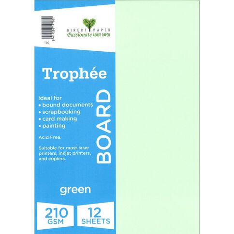 Trophee Board 210gsm 12 Pack Green A4