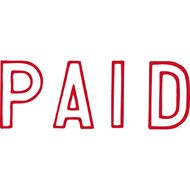 Xstamper Stamp Paid Outline Red Mid