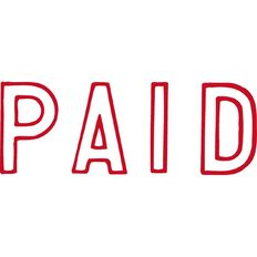 Xstamper Stamp Paid Outline Red Mid