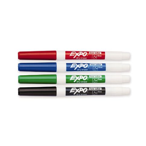 Expo Whiteboard Marker Fine Tip Assorted 4 Pack
