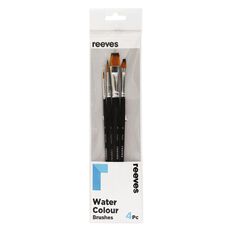 Reeves Watercolour Short Handle Brush Set of 4 Gold