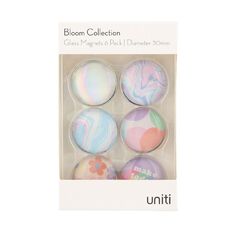 Uniti Bloom Collection Glass Magnets 6 Pack