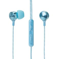 Tech.Inc In-Ear Earbuds with Mic and Volume Control Blue