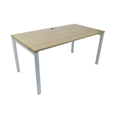 Zealand Novah Desk Oak Top/White Frame 1200w x 600d x 725h