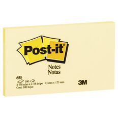 Post-It Notes 655 Canary Yellow 73mm x 123mm Yellow Mid