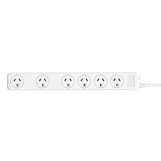 Jackson 6 Way Protected Power Board With Spaced Outlets