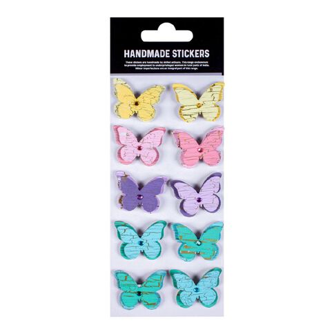 3D Embellishments Crackled Butterfly 10Pc Little Birdie