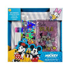 Mickey Mouse Sequin Activity Notebook With Markers