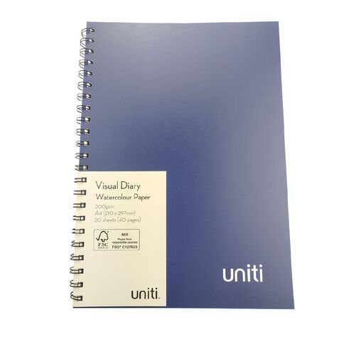 Uniti Visual Diary Spiral 200gsm 20 Sheet A4
