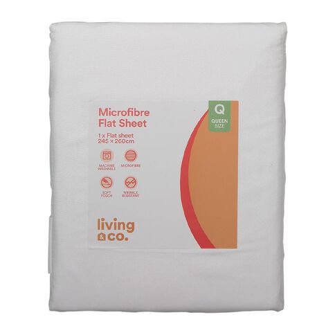 Living & Co Flat Microfibre Sheet