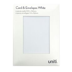Uniti Cards & Envelopes 6 Pack White