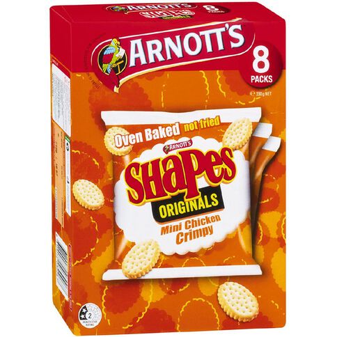 Arnott's Shapes Mini Chicken Crimpy 8 Pack 200g