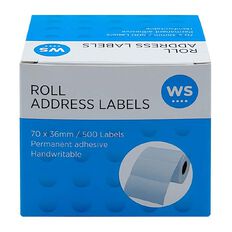 WS Address Labels On A Roll Handwritable 70mm x 36mm 500 Labels