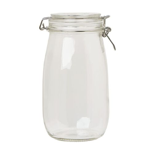 Living & Co Round Glass Clip Top Jar Clear 1.45L