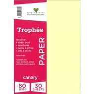 Trophee Paper 80gsm Canary A4 30 Pack