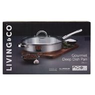 Living & Co Gourmet Deep Dish Pan Stainless Steel 28cm