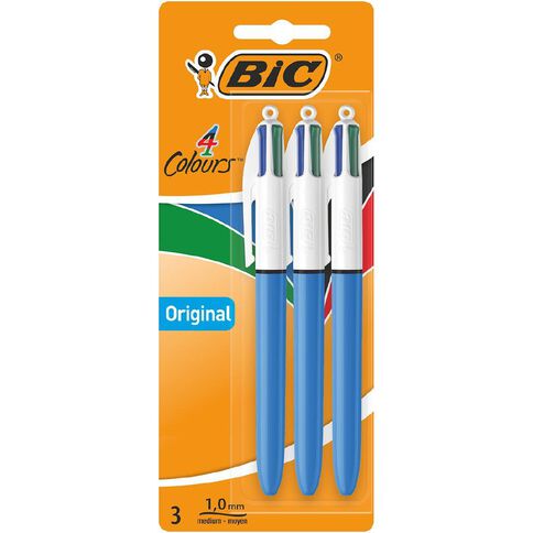 Bic 4 Colour Pen SHINE 3 Pack