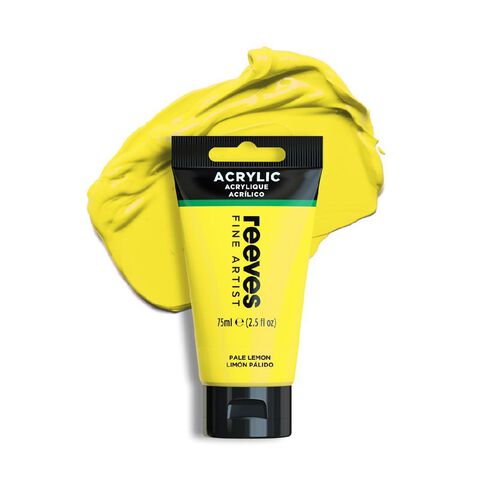 Reeves Fine Acrylic Paint Pale Lemon Yellow 75ml