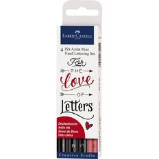 Faber-Castell Pitt Artist Pens Hand Lettering Set Love Letters 4 Pack