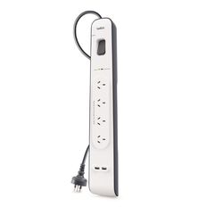 Belkin 4 Way Surge Protector With Dual 2.4A USB Ports & Cord White