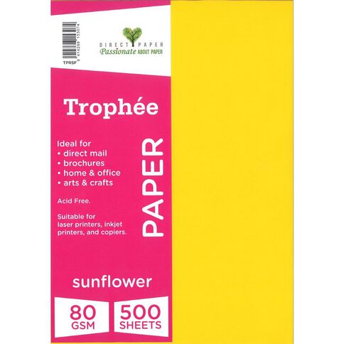 Trophee Paper 80gsm Sunflower A4 500 Pack
