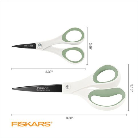 Fiskars 5 inch + 8 inch Titanium Scissors 2 Pack