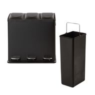 Living & Co 3 Pedal Bin Black 60L