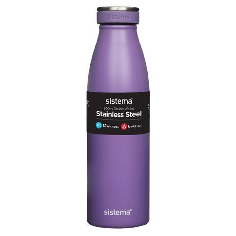 Sistema Stainless Steel Drink Bottle Assorted 500ml
