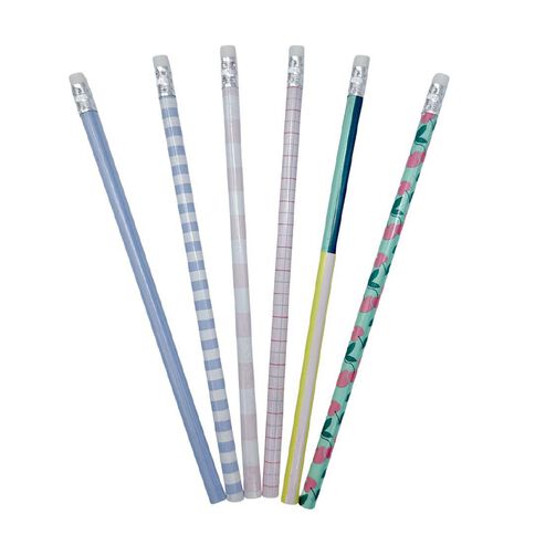 Uniti Clubhouse HB Pencils 6 Pack Multi-Coloured