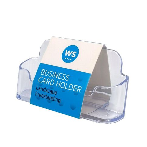 WS Business Card Holder Free Standing Landscape Single Clear