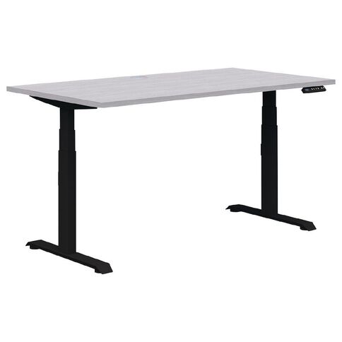 Quick Ship Premium Electric Desk Black/Silver Strata 1800x800