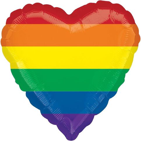 Amscan 45cm Standard HX Rainbow Stripes Fun Heart