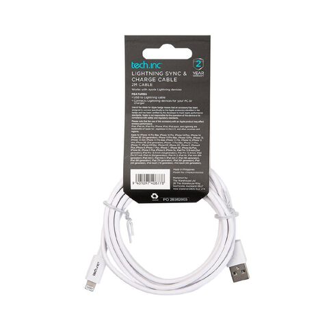 Tech.Inc Lightning Cable 2m White