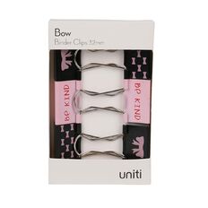 Uniti Bow Binder Clips 32mm 6 Pack